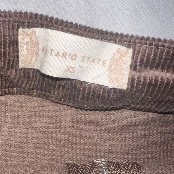 Altar'd State Brown Corduroy Zip-Front Cottage Core Mini Skirt-XS - Picture 2 of 6